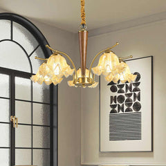 Chandelier Yellow Glass Flower Lily of the Valley Entryway