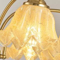 Chandelier Yellow Glass Flower Lily of the Valley Shade