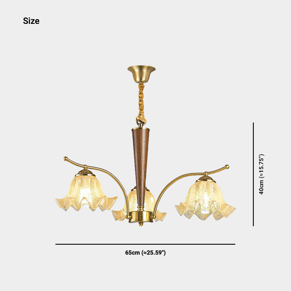 Chandelier Yellow Glass Flower Lily of the Valley Size