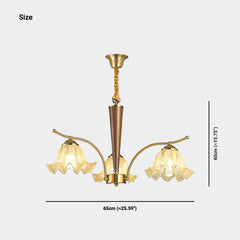 Chandelier Yellow Glass Flower Lily of the Valley Size