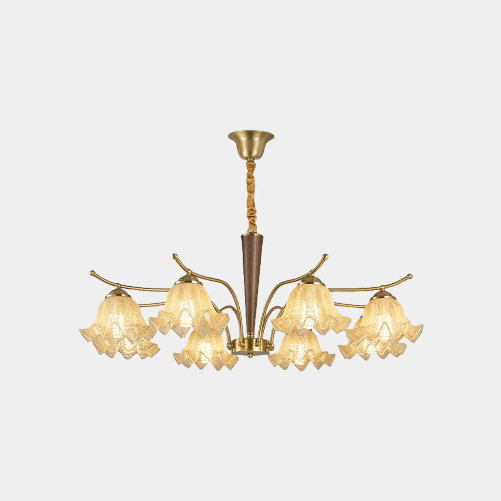 Chandelier Yellow Glass Flower Lily of the Valley
