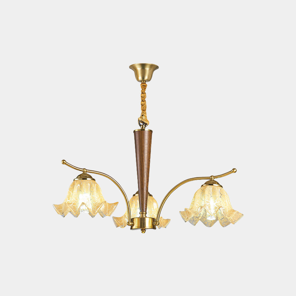 Chandelier Yellow Glass Flower