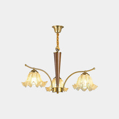 Chandelier Yellow Glass Flower