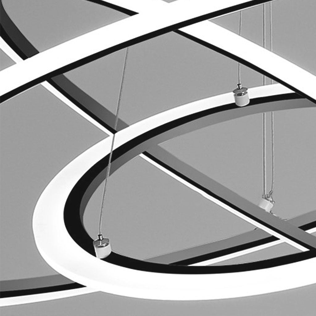 Chic Aluminum Acrylic Orbit 3 Ring Circle Chandelier Shape