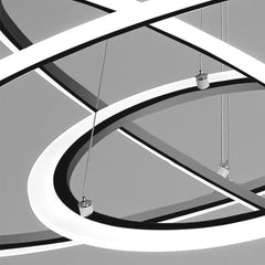 Chic Aluminum Acrylic Orbit 3 Ring Circle Chandelier Shape