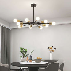 Chic Black Sputnik Semi Flush Chandelier Ceiling Light Dining Room