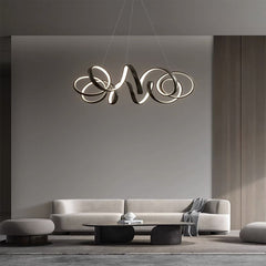 Lampadario circolare in metallo a LED elegante