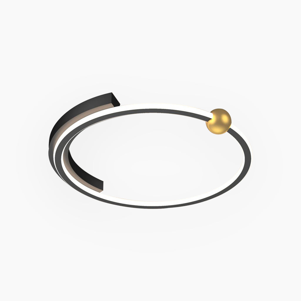 Circular Ring LED Flush Mount Ceiling Light Gold