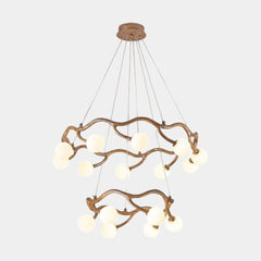 Circular Tree Branch Chandelier Resin Multi-Globe