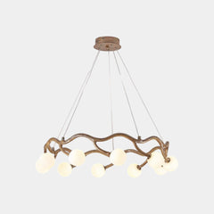 Circular Tree Branch Chandelier Resin Multi-Globe