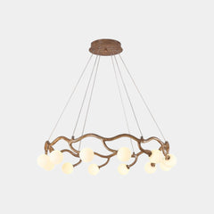 Circular Tree Branch Chandelier Resin Multi-Globe