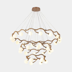 Circular Tree Branch Chandelier Resin Multi-Globe