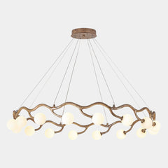 Circular Tree Branch Chandelier Resin Multi-Globe