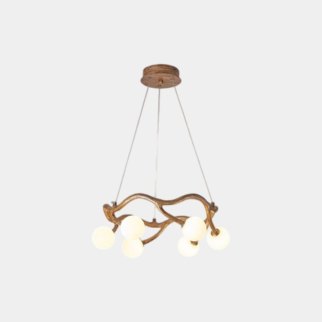 Circular Tree Branch Chandelier Resin Multi-Globe