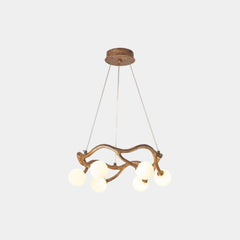 Circular Tree Branch Chandelier Resin Multi-Globe