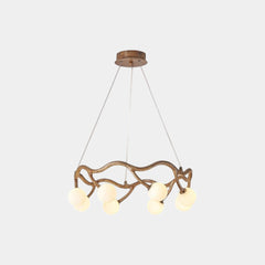 Circular Tree Branch Chandelier Resin Multi-Globe