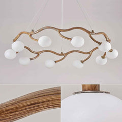 Circular Tree Branch Chandelier Resin Multi-Globe