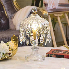 Clear Glass Crystal Droplet Table Lamp Dining Room