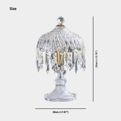 Tamaño de lámpara de mesa con forma de gota de cristal transparente