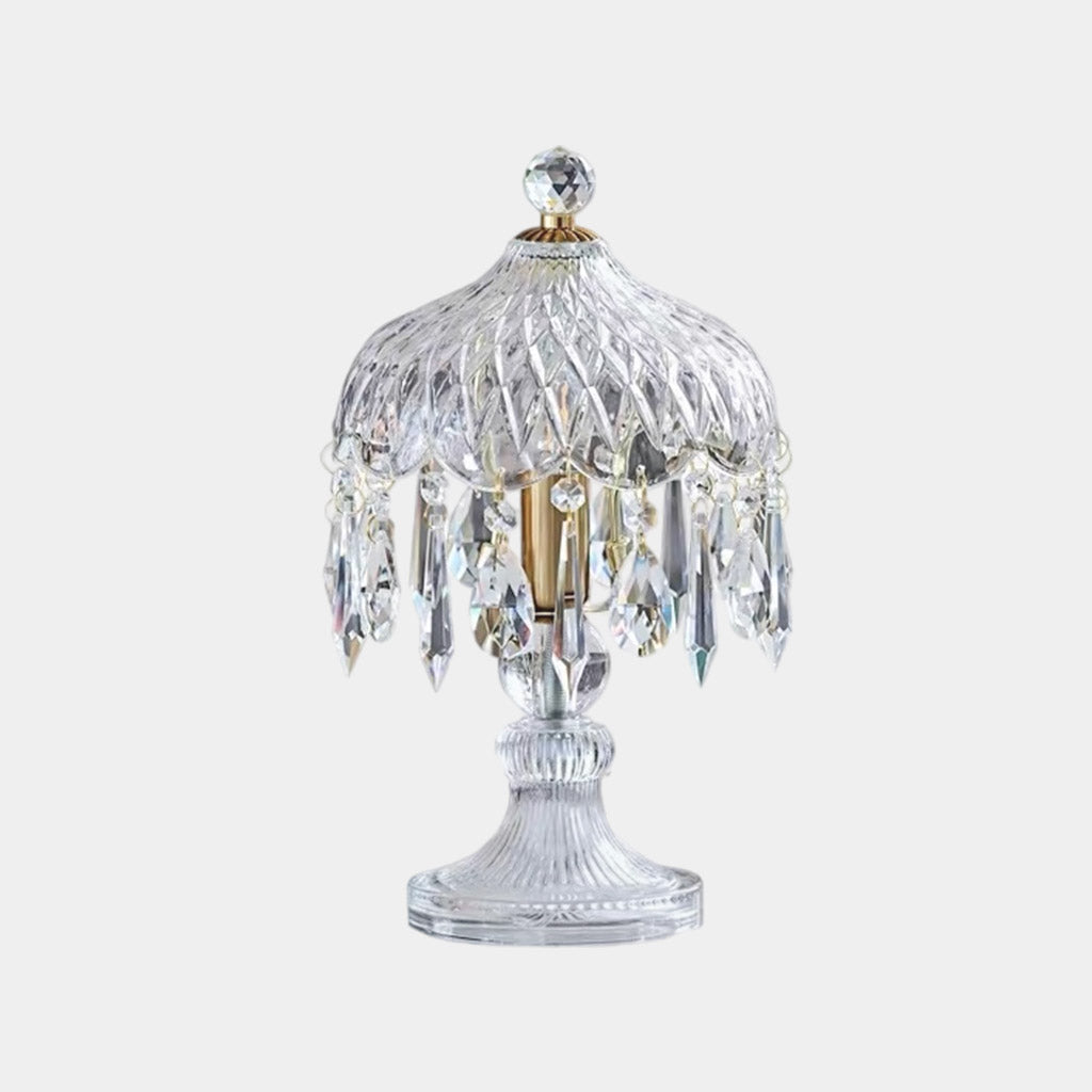 Lámpara de mesa CrystalDroplet de vidrio transparente