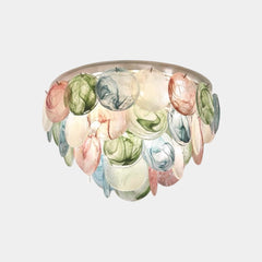 Bunte Muranoglas-Muschelscheiben-Kronleuchter-Deckenleuchte