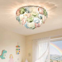 Bunte Muranoglas-Muschelscheiben-Kronleuchter-Deckenleuchte