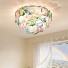 Bunte Muranoglas-Muschelscheiben-Kronleuchter-Deckenleuchte