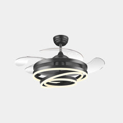 Cool Retractable 4-Blade Ceiling Fan with Light, 3 Colors
