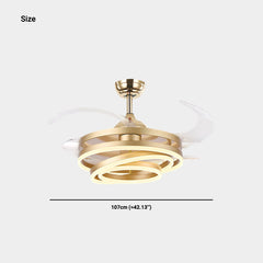 Cool Retractable 4-Blade Ceiling Fan with Light, 3 Colors