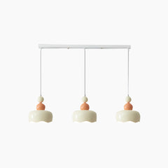 Cream Ambient Metal Hanging Pendant Light 3 Heads