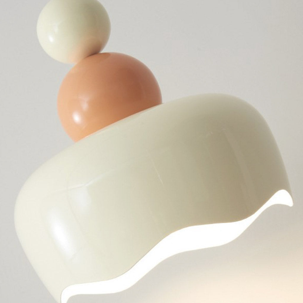 Pendant Light Nordic Cream Ambient Metal Hanging 2 Colors Milk Coffee Gream White Three Heads L70cm L27.56