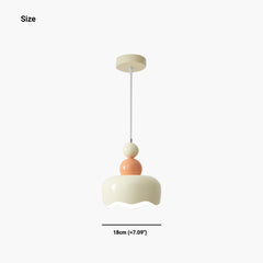 Cream Ambient Metal Hanging Pendant Light Size