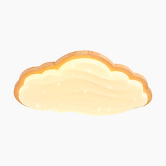 Cream Cloud Starry Sky Wood Acrylic Ceiling Light Main