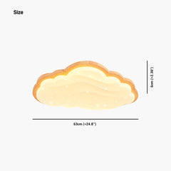 Cream Cloud Starry Sky Wood Acrylic Ceiling Light Size