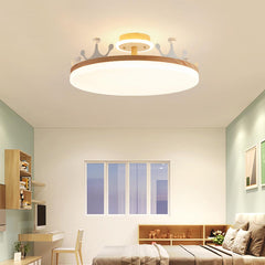 Creative Wood Acrylic Chandelier Ceiling Light Kids Room Crown