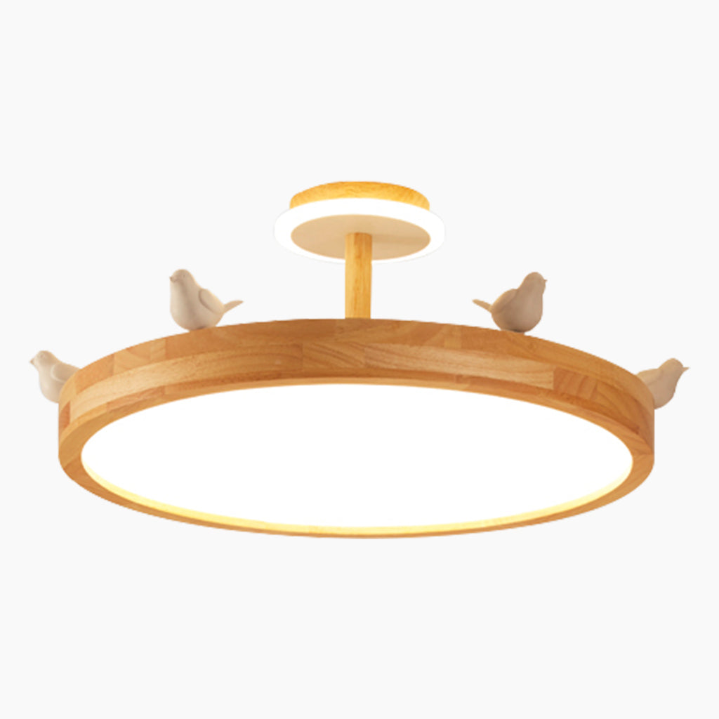 Creative Wood Acrylic Chandelier Ceiling Light Main Bird