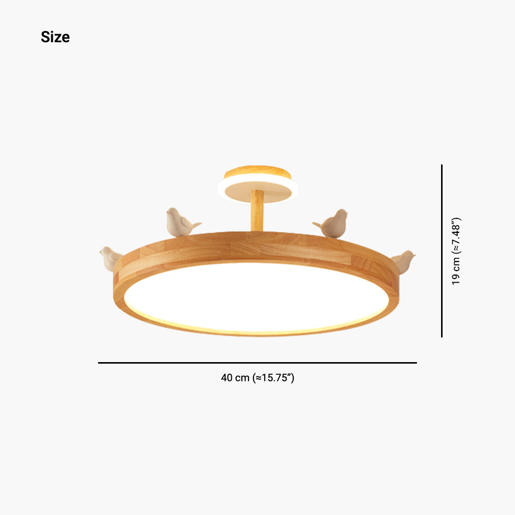 Creative Wood Acrylic Chandelier Ceiling Light Size Bird