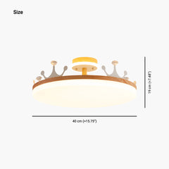 Creative Wood Acrylic Chandelier Ceiling Light Size Crown