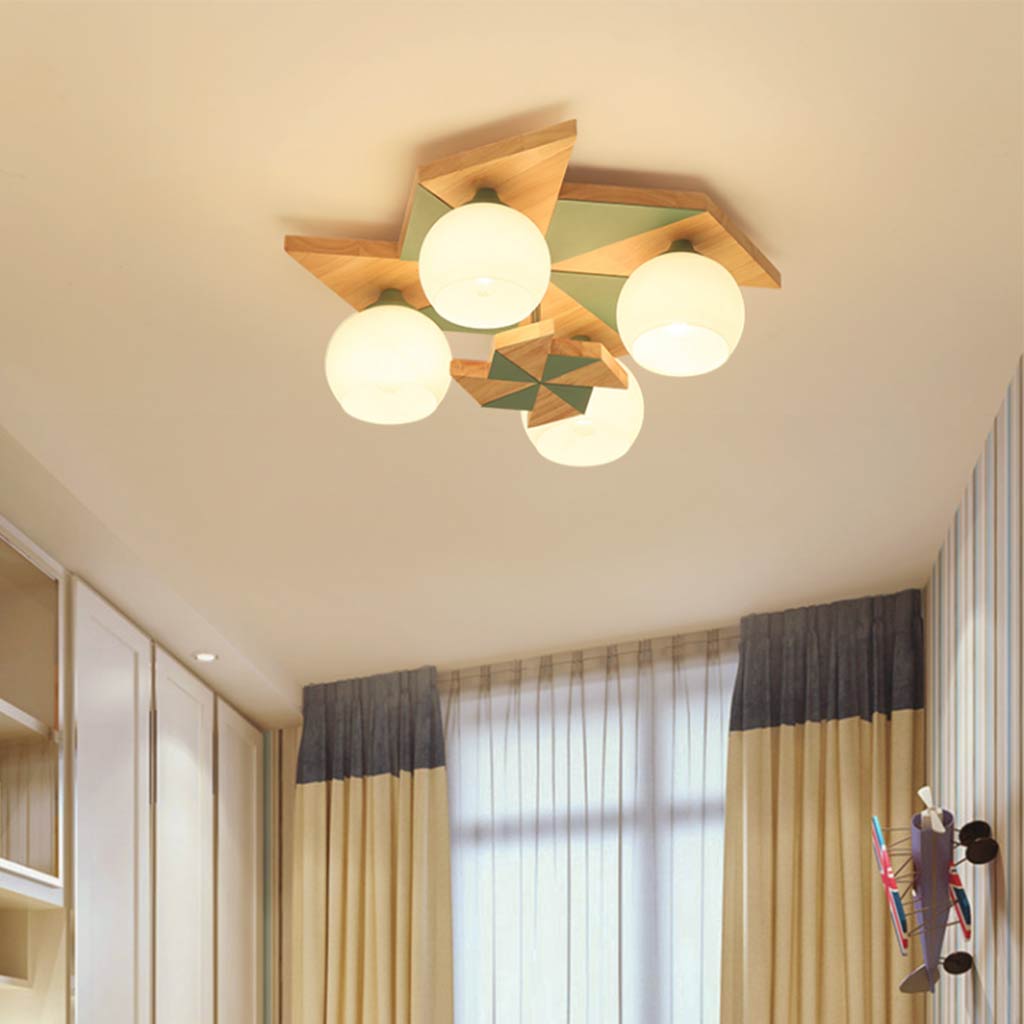 Creative Wood Flush Mount Ceiling Light A Living Room