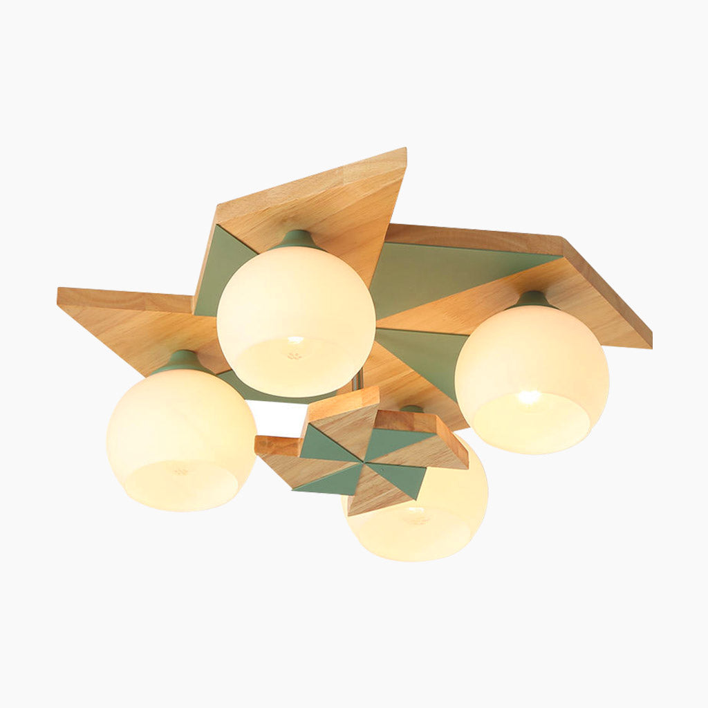 Creative Wood Flush Mount Ceiling Light A Type