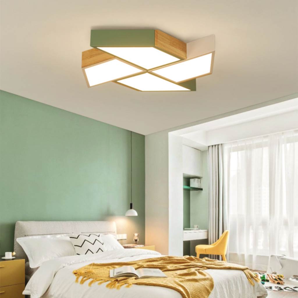 Creative Wood Flush Mount Ceiling Light B Bedroom