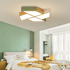 Creative Wood Flush Mount Ceiling Light B Bedroom