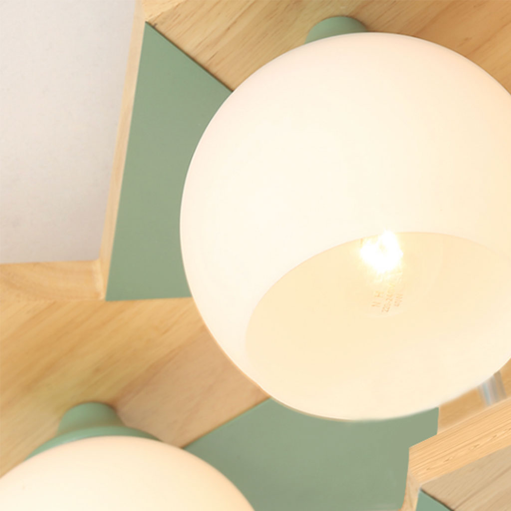 Creative Wood Flush Mount Ceiling Light Bulb