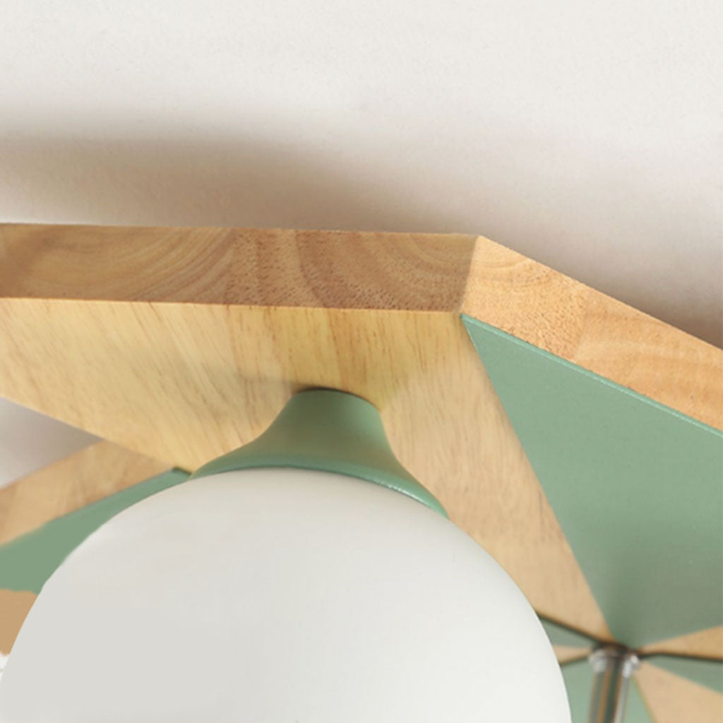 Creative Wood Flush Mount Ceiling Light Detail