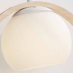 Creative Wood Glass Ring Bird Pendant Light Detail Shade