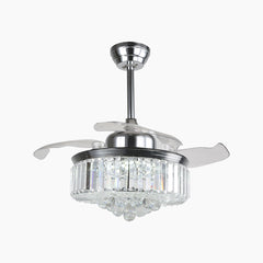Crystal Chrome Ceiling Fan Light Main