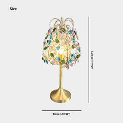 Kristallblumen-Tischlampe mit Messinglampenkörper