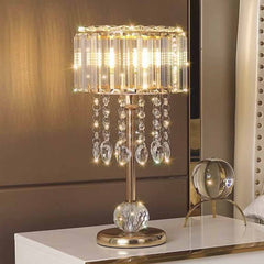 Crystal Round Tassel Table Lamp Gold Room
