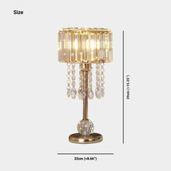Crystal Round Tassel Table Lamp Gold Size