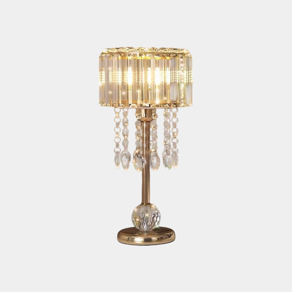 Crystal Round Tassel Table Lamp Gold
